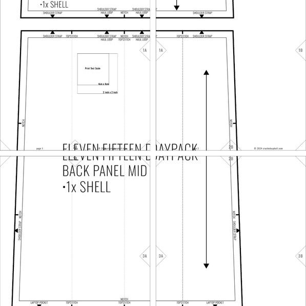 Sample of Eleven Fifteen Daypack Pattern in Letter/A4 format