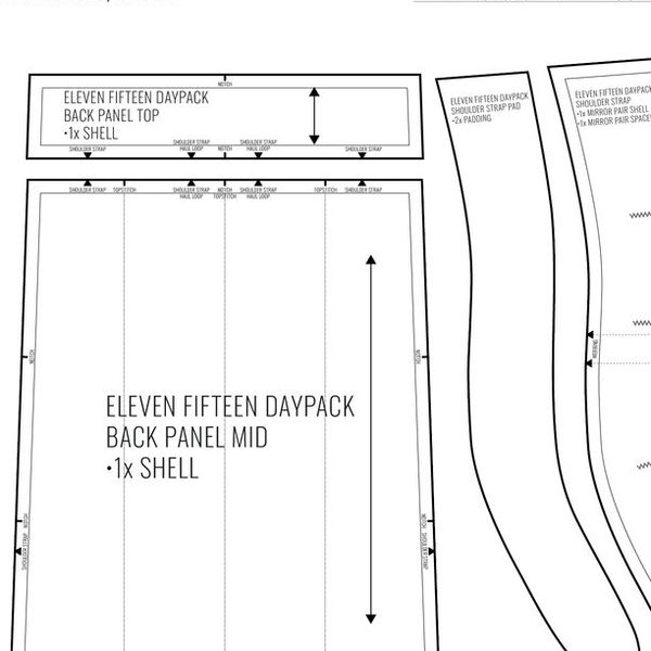 Sample of Eleven Fifteen Daypack Pattern in Large Format/A0