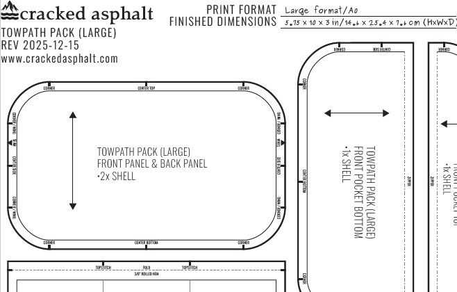 Sample of Towpath Pack large format/A0 pattern